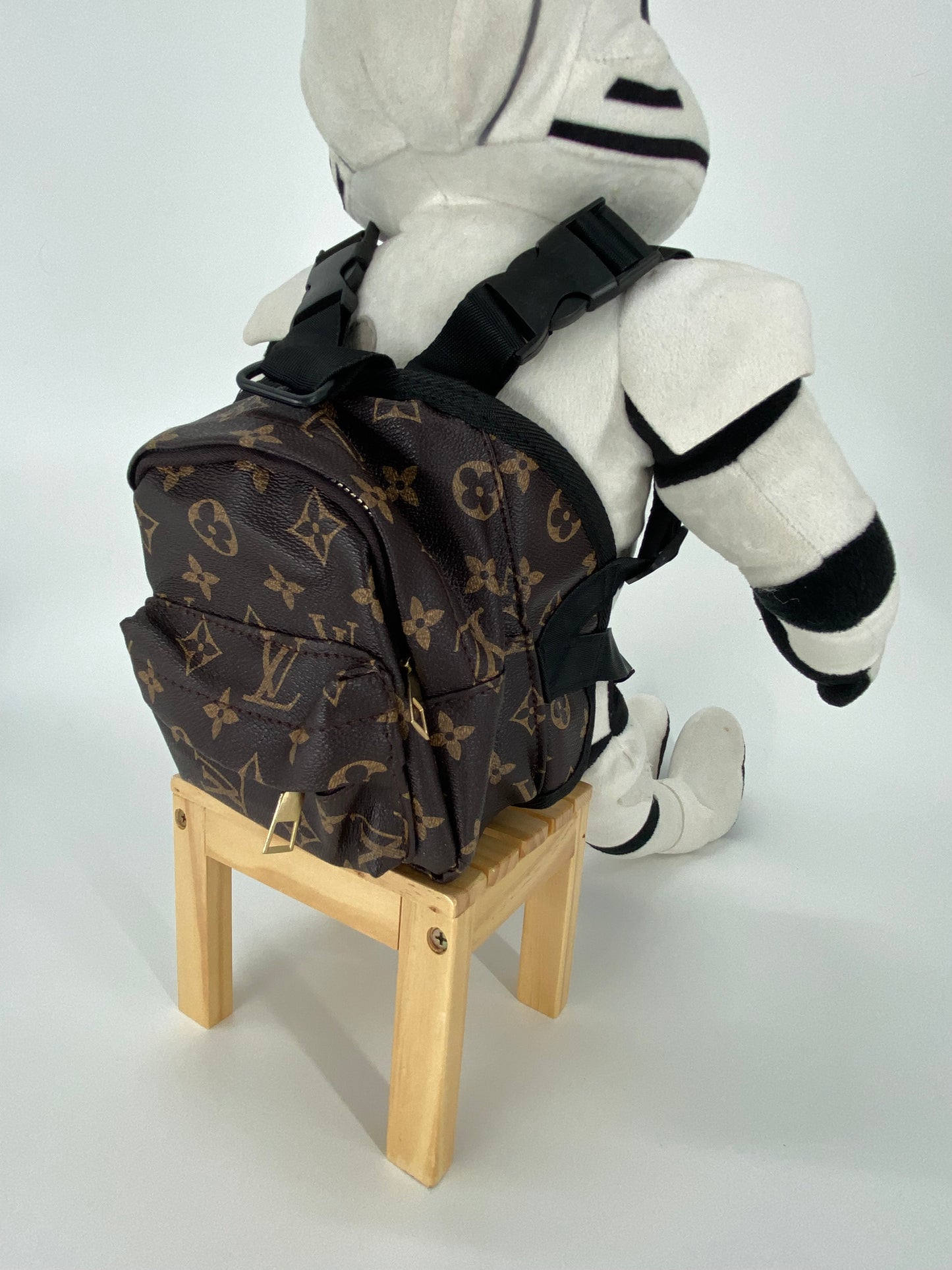 Mini luxury designer dog harness backpack.