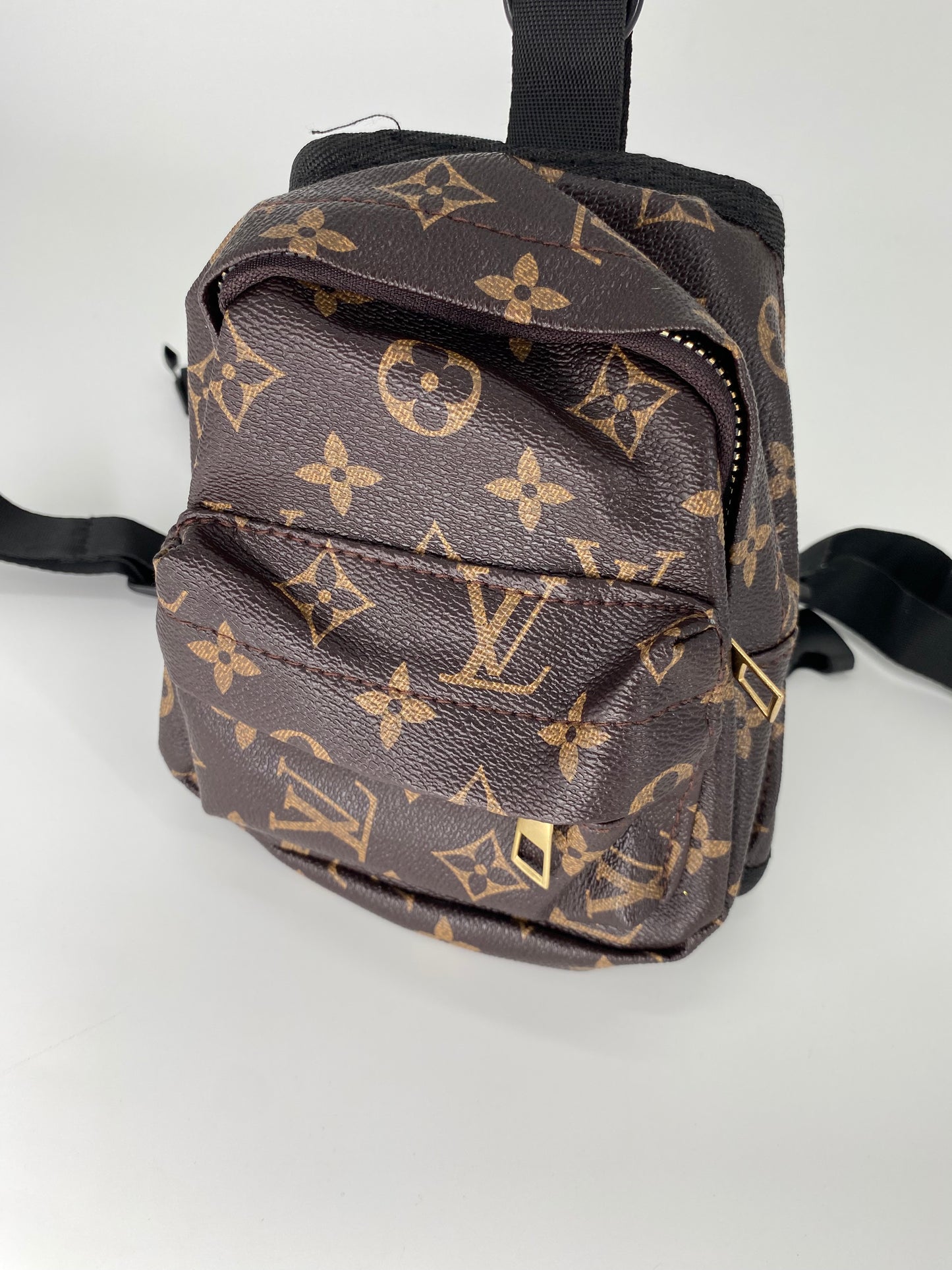 Mini luxury designer dog harness backpack.
