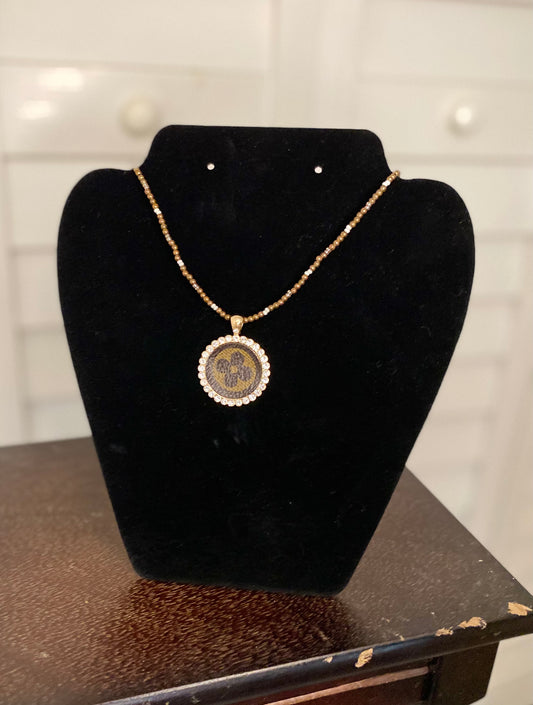 Handmade Designer Charm Upcycled Gold Necklace