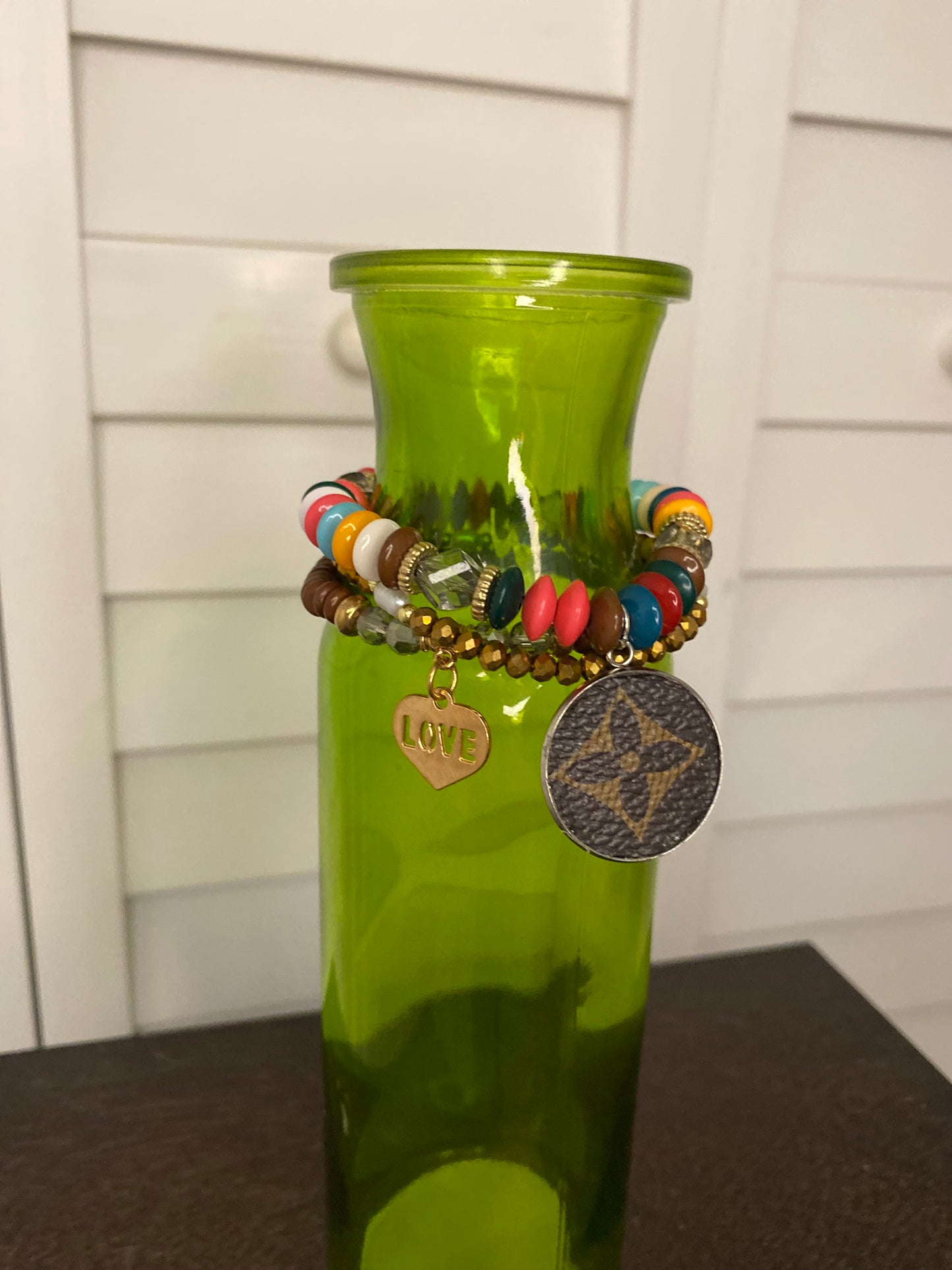 Set of 3 Beaded Designer Charm Bracelets