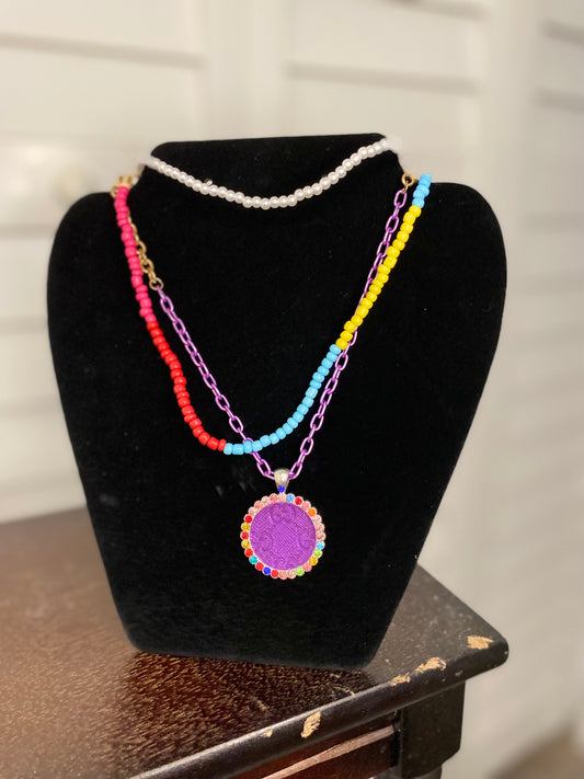 Homemade Designer Upcycled Beaded Chain Necklace