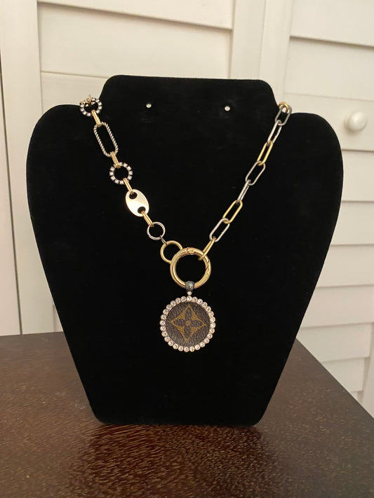 Silver & Gold Handmade Designer Upcycled Necklace