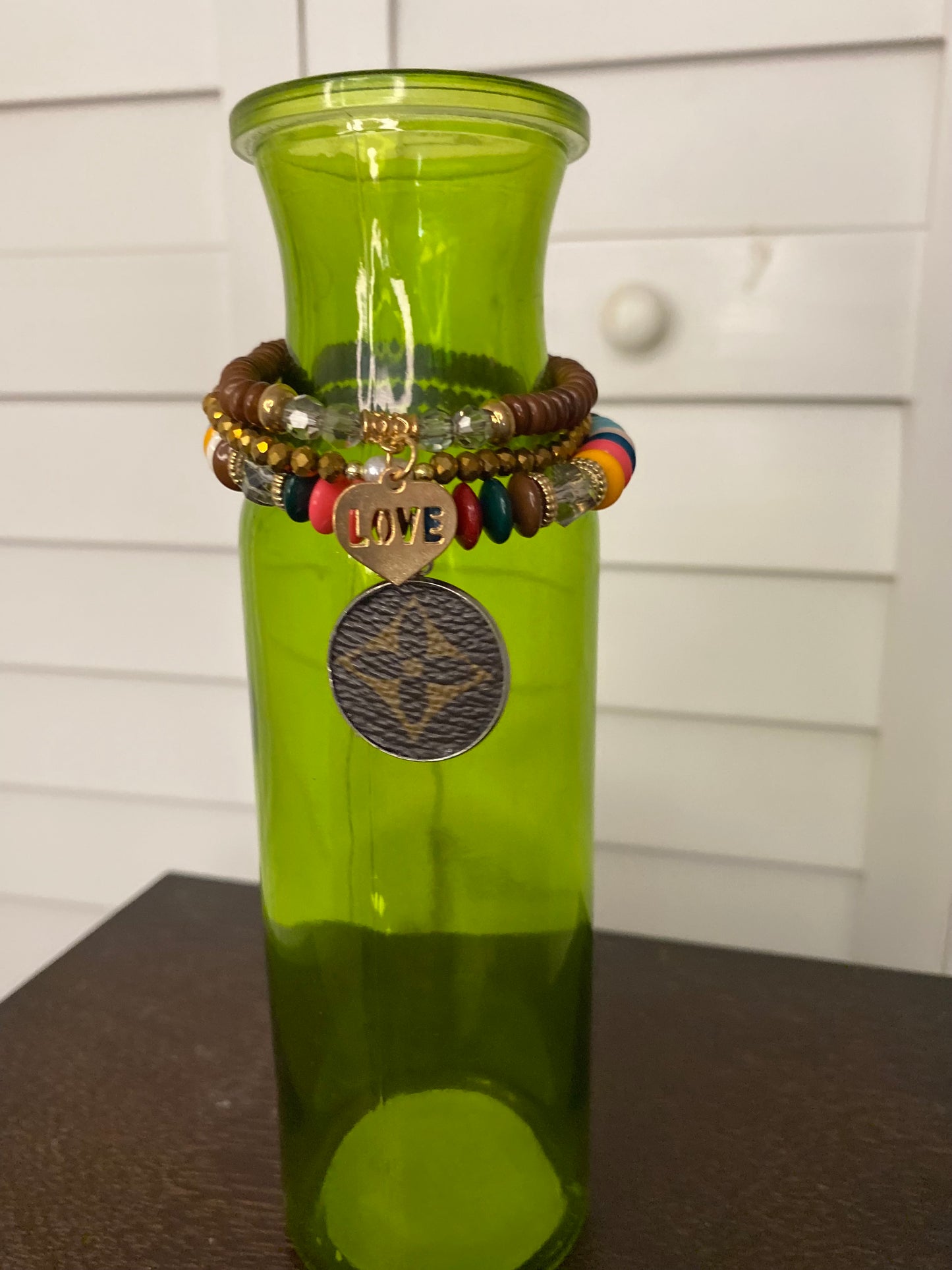 Set of 3 Beaded Designer Charm Bracelets