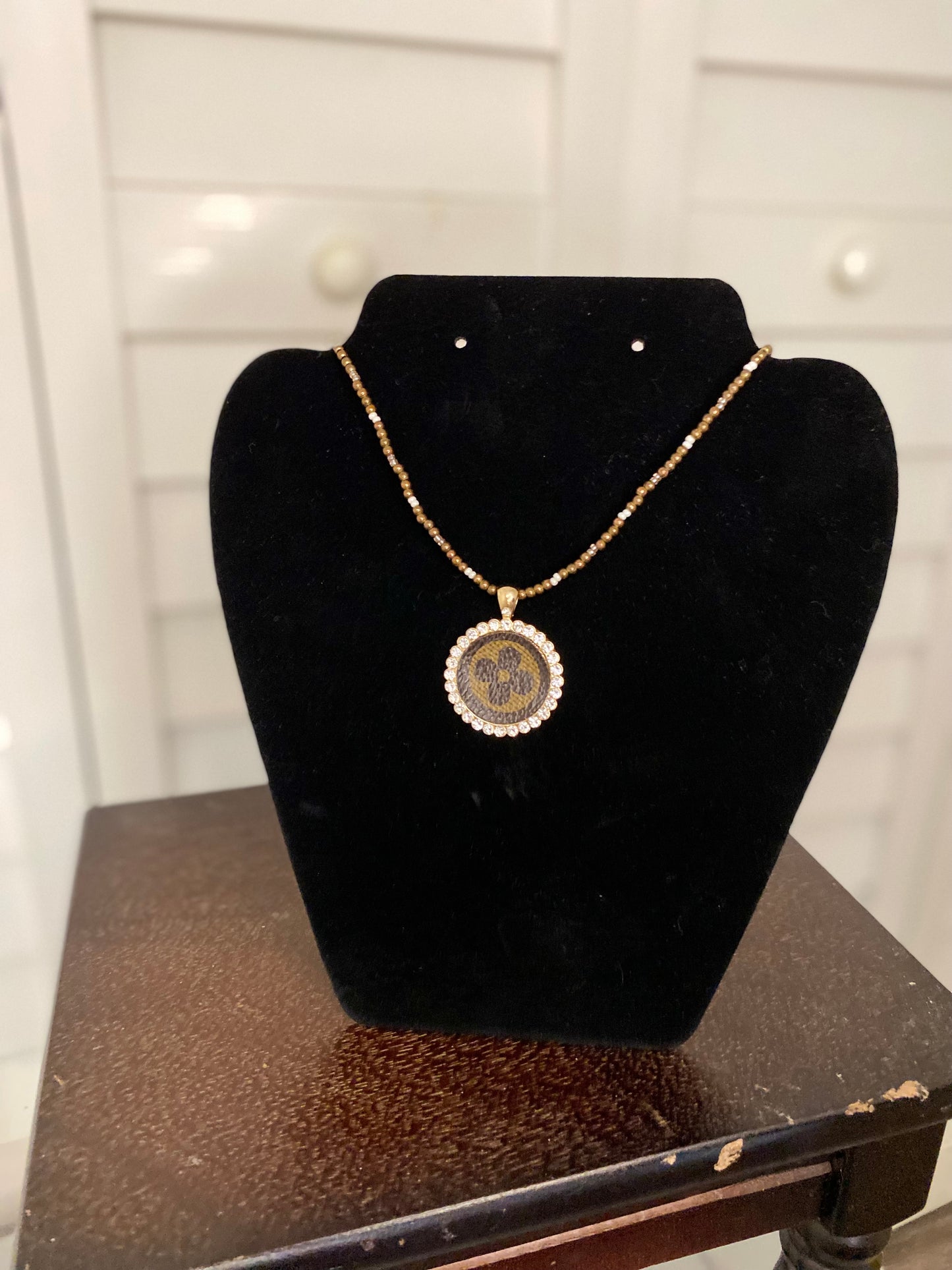 Handmade Designer Charm Upcycled Gold Necklace