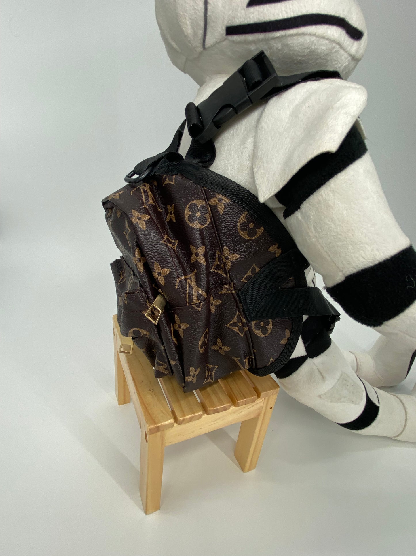 Mini luxury designer dog harness backpack.