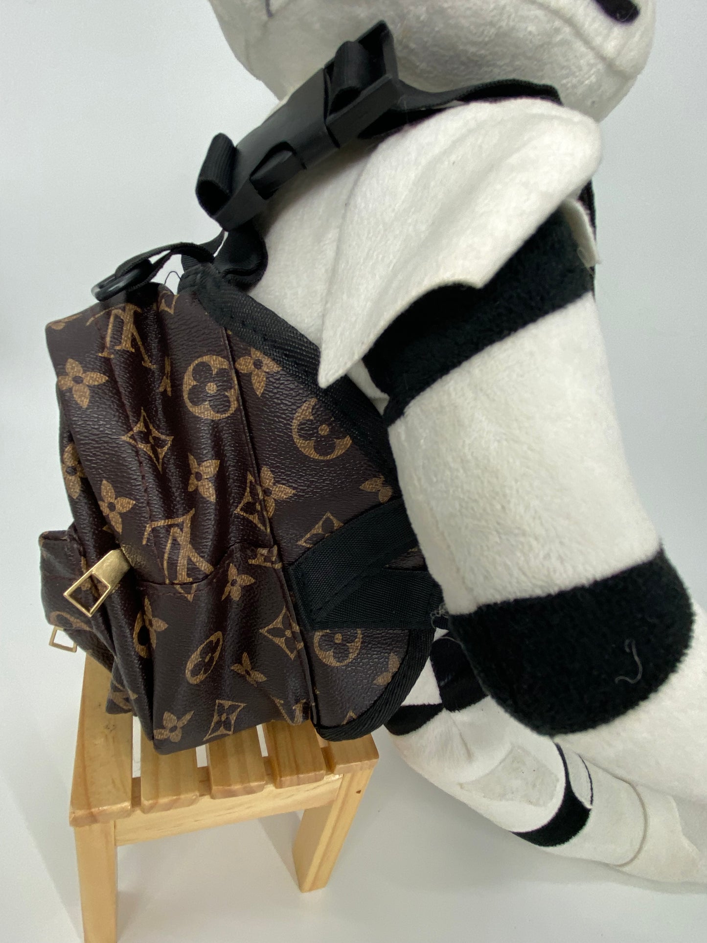 Mini luxury designer dog harness backpack.
